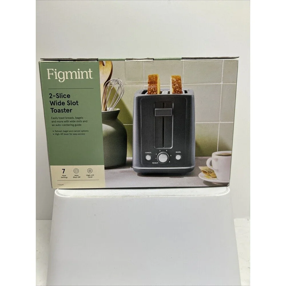 Figmint 2-Slice Wide Slot Toaster with Auto Shut-Off & High Lift‎ Lever #C269